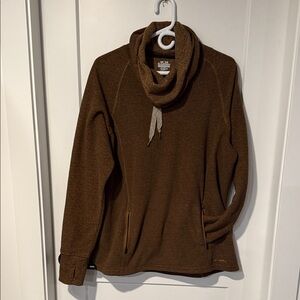 Elegant Brown Cowl Neck Sweater